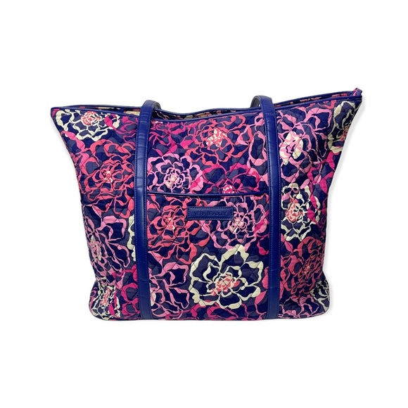 VERA BRADLEY RETIRED Katalina Pink Pattern Trimmed Vera Tote/Weekender Bundle - Picture 4 of 12